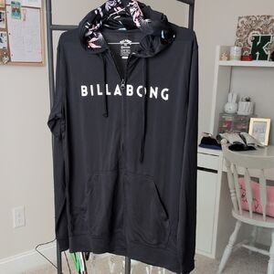 Billabong Black Hoodie with Patterned Hood